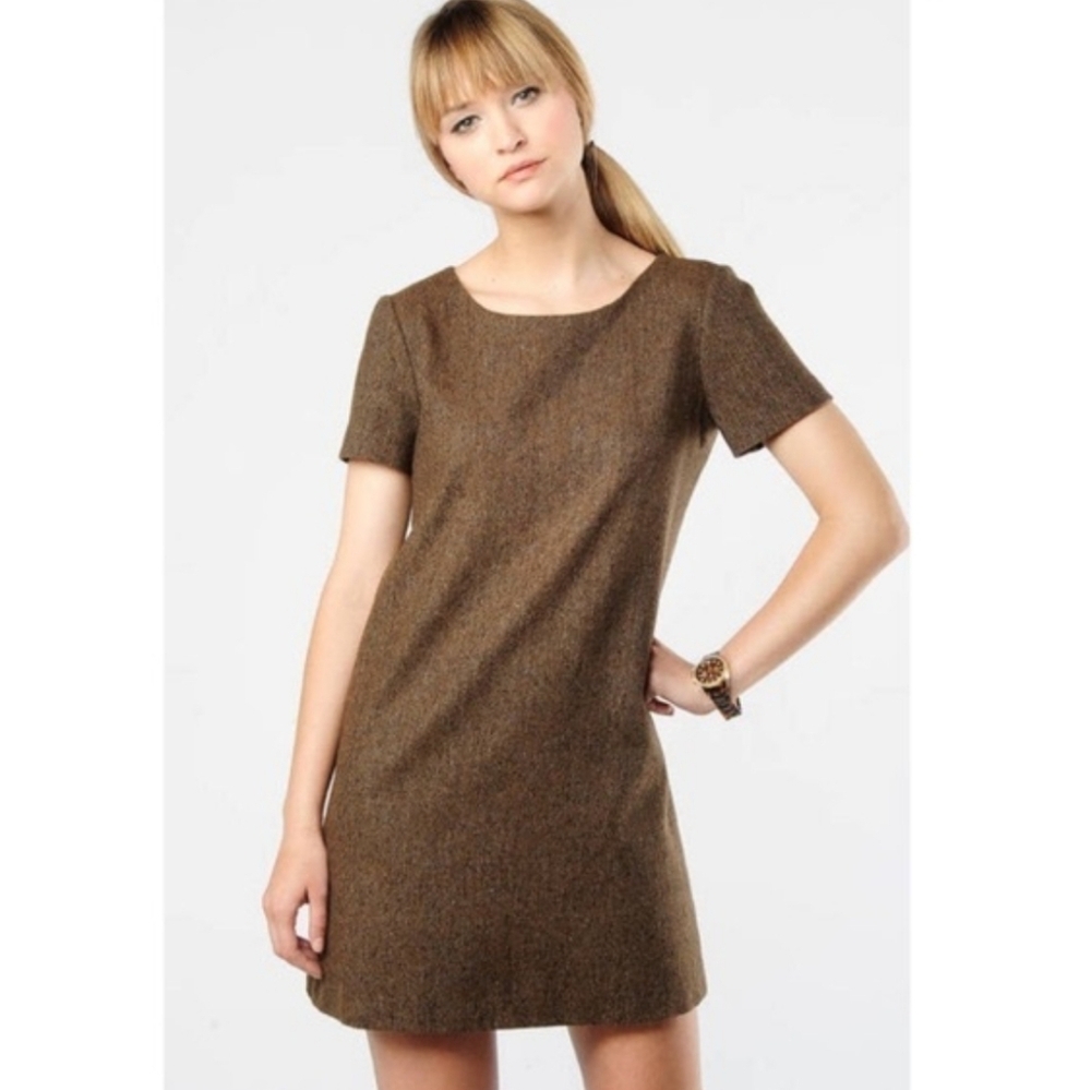 Theory Ellode Virgin Wool Silk Tweed Dress